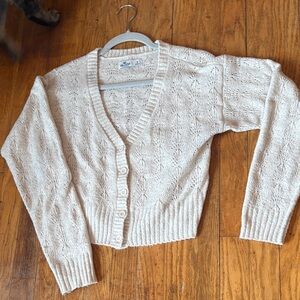 Hollister Ivory Textured Cardigan